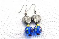 Boucles d'oreilles en verre et métal - Collection Cooper