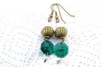 Boucles d'oreilles vertes en verre - Collection Cooper