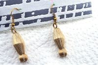 Boucles d'oreilles beige mordoré - Collection Erzébet