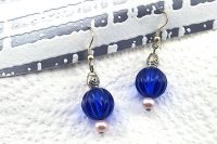 Boucles d'oreilles en résine bleu - Collection Erzébet