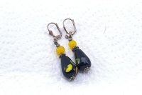 Boucles d'oreilles noires en verre - Collection Jaisalmer