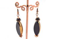 Boucles d'oreilles noir et cuivre - Collection Jaisalmer
