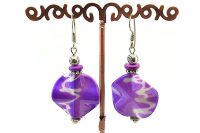 Boucles d'oreilles feuille violette - Collection Jaisalmer