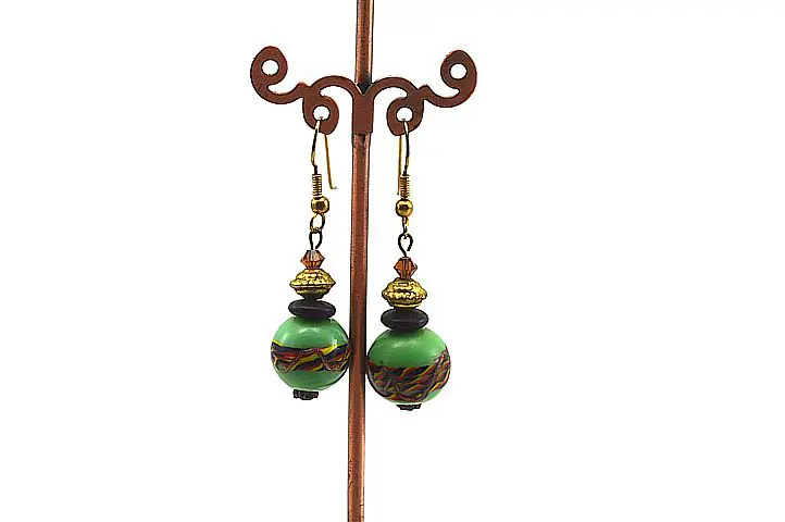 Boucles d'oreilles en perle lampwork - Collection Macchiarelli