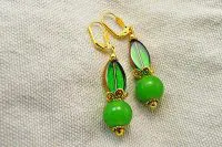 Boucles d'oreilles aux deux verts - Collection Macchiarelli
