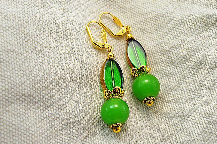 Boucles d'oreilles aux deux verts - Collection Macchiarelli
