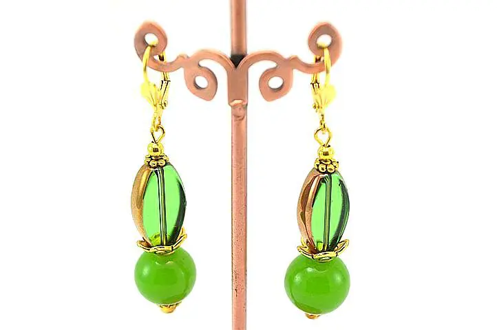 Boucles d'oreilles aux deux verts - Collection Macchiarelli