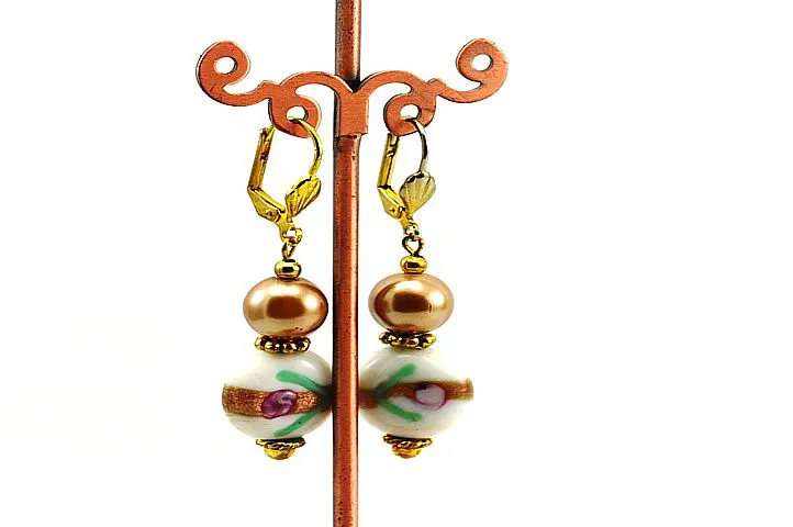 Boucles d'oreilles perles lampwork - Collection Pacific