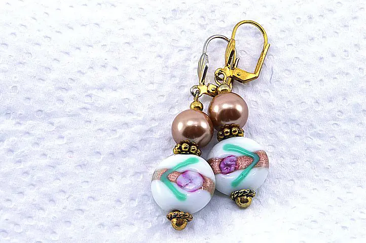 Boucles d'oreilles perles lampwork - Collection Pacific
