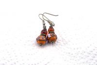 Boucles d'oreilles en lampwork jaune - Collection Pacific