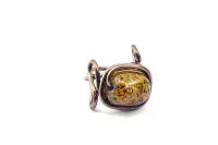 Bague en verre et fil d'alu marron- Collection Agathe