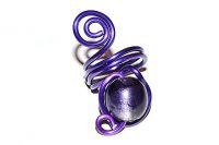 Bague en perle de verre violette - Collection Agathe