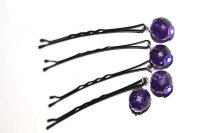 Barrettes métal et perles rondes - Collection Bric à Brac