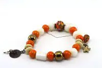 Bracelet en perles orange et blanc - Collection Siruya