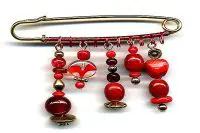 Broche en plusieurs tons de rouge - Collection Tarentelle