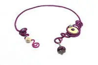 Collier torsadé rose-violet - Collection chrysalide