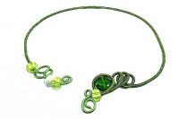 Collier torsadé vert et jaune - Collection chrysalide