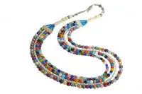 Collier multicolore en perles de verre - Collection Néfertiti