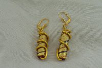 Boucles d'oreilles fil en alu jaune 2- Collection Gozo