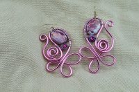 Boucles d'oreilles fil en alu violet clair - Collection Gozo