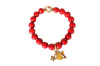 Bracelet uni rouge et cloisonné