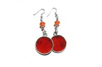 Boucles d'oreilles et cercle orange