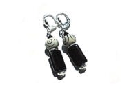 Boucles d'oreilles en perles blanches et noires