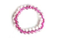 Bracelet en perles rose transparent