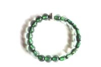 Bracelet en perles vertes transparentes