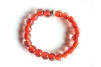 Bracelet orange en verre transparent