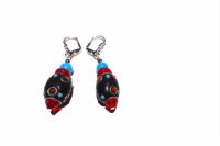 Boucles d'oreilles avec perle tibétaine