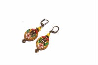 Boucles oranges et perles cloisonnées